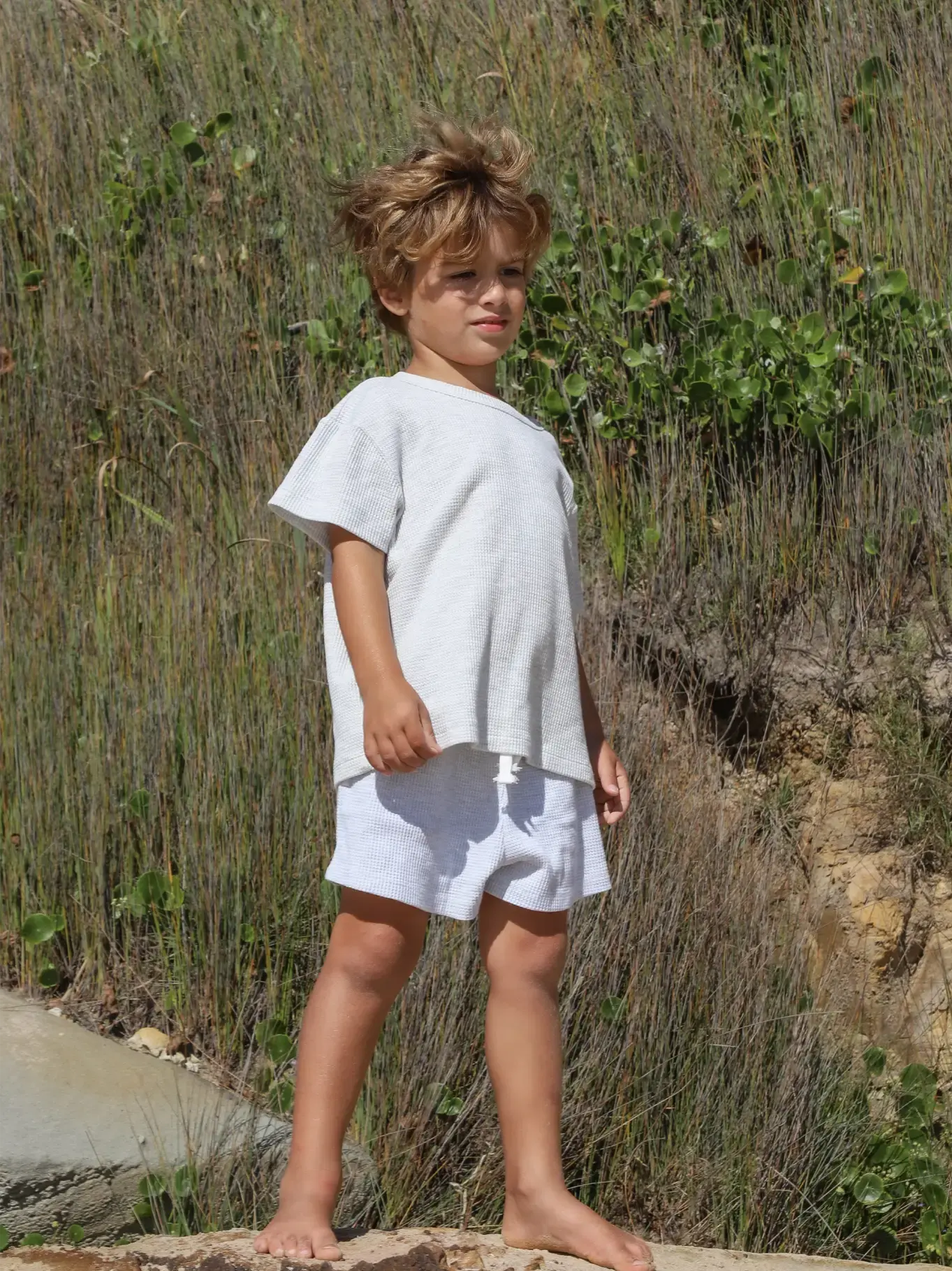 All Fenix Mini Waffle Shorts - Grey Marle
