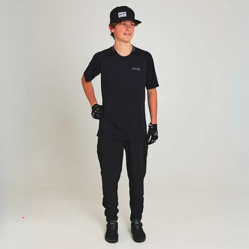 Thumbnail: Sendy Send It Kids Short Sleeved MTB Jersey - Bold Black