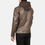 Thumbnail: Hector Brown Hooded Leather Biker Jacket