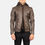 Thumbnail: Hector Brown Hooded Leather Biker Jacket