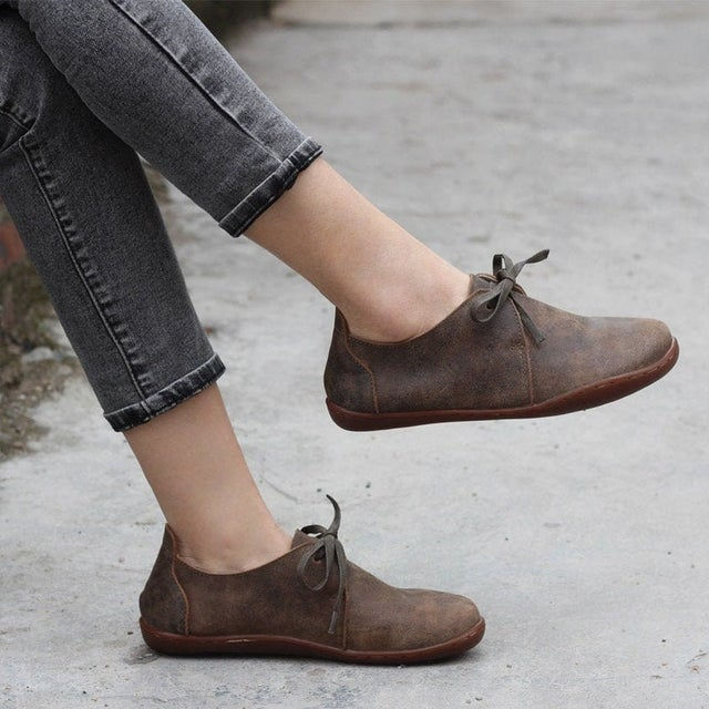 Women Flat Leather Shoes