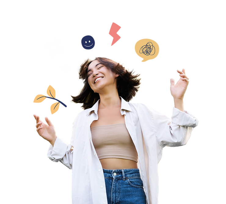 Joven sonriendo con actitud positiva, representando el bienestar emocional y el desarrollo personal