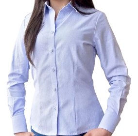 CAMISA OXFORD AZUL DAMA