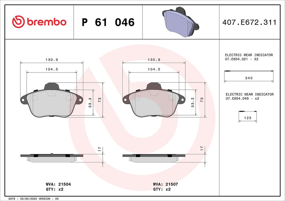 Thumbnail: OE  Equivalent Brembo Brake Pads - Various Models
