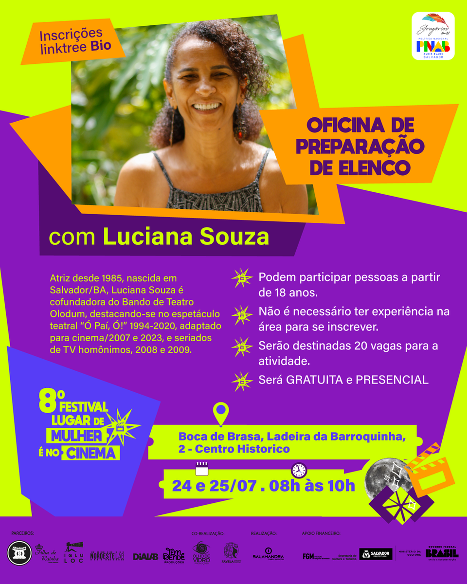 Oficinas e Masterclasses Festival Lugar de Mulher é no Cinema