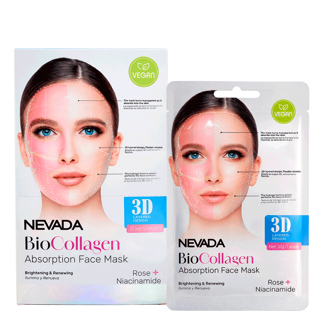 Mascarilla Biocolágeno Rosa + Niacinamida Nevada 12 Sobres
