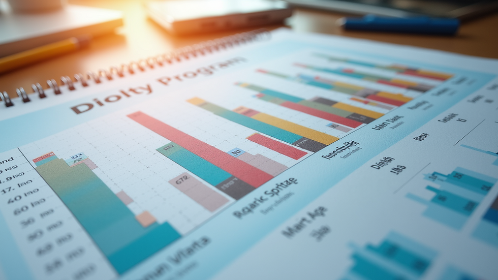 High angle view of a colorful chart showing different loyalty program types