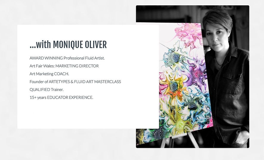 How to contact Monique Oliver, UK-based abstract artist known for her original fluid art