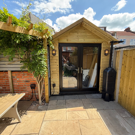 garden building french doors beautiful indian sand stone