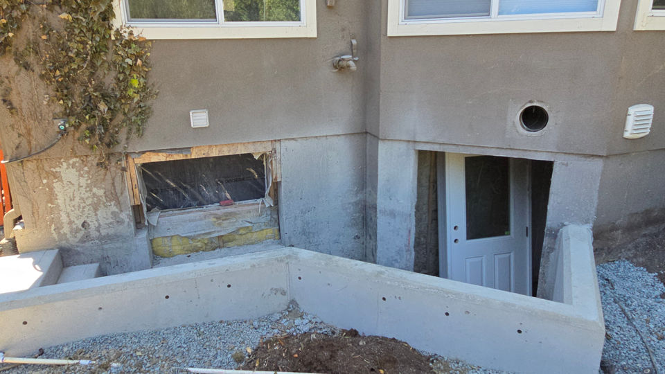 Stairs project in Langley. Ready for the door and window