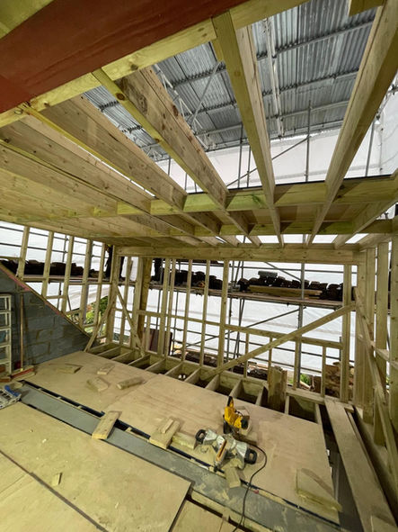 building the frame and structure of the loft.