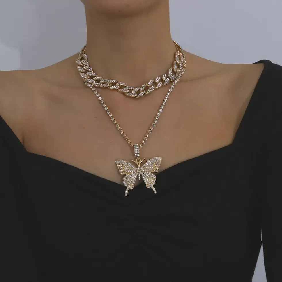 Thumbnail: Baptism Center Luxury Women’s Bling Watch & Necklace Set – Premium Gift Collecti