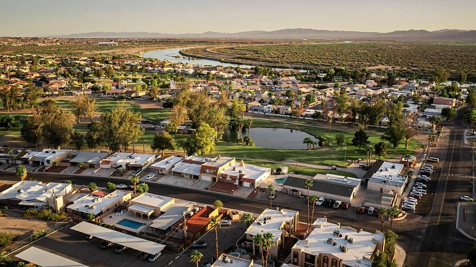Bullhead City Arizona with Colorado River in Background