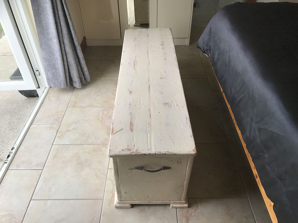 Thumbnail: Distressed Painted Reclaimed Timber Ottoman Storage Chest