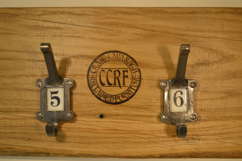 Thumbnail: Antique Style Iron and Reclaimed Character Oak Coat Rack