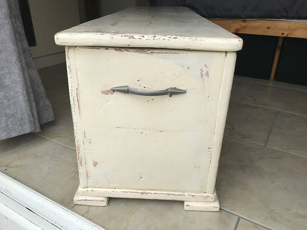 Thumbnail: Distressed Painted Reclaimed Timber Ottoman Storage Chest