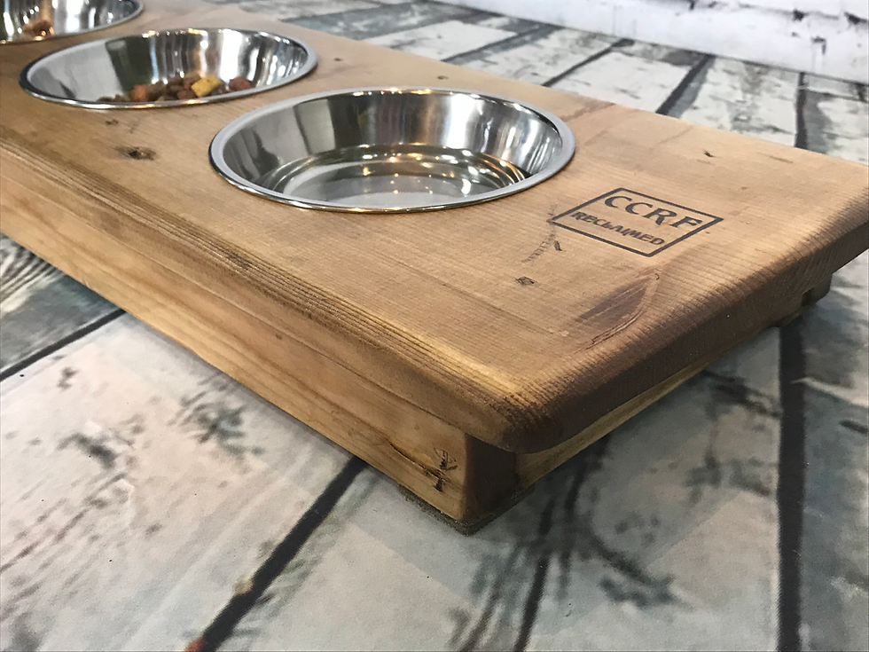 Thumbnail: Triple Bowl Cat or Small Dog feeding station