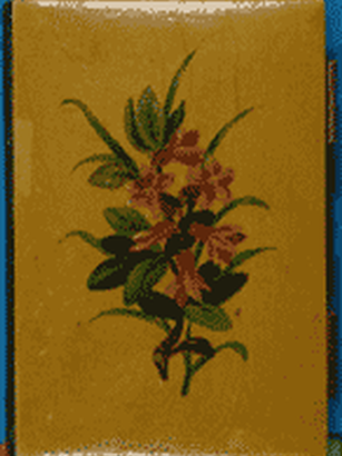 Hand-painted design on the front cover of Nietzsche's Notebook N-II-6 (Memorabilia; Aphorisms, mainly for Human, All Too Human, Location: Weimar, Goethe und Schiller-Archiv)
