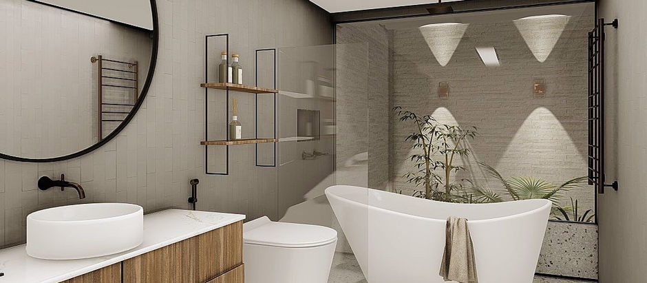 Banheiro com Jardim interno