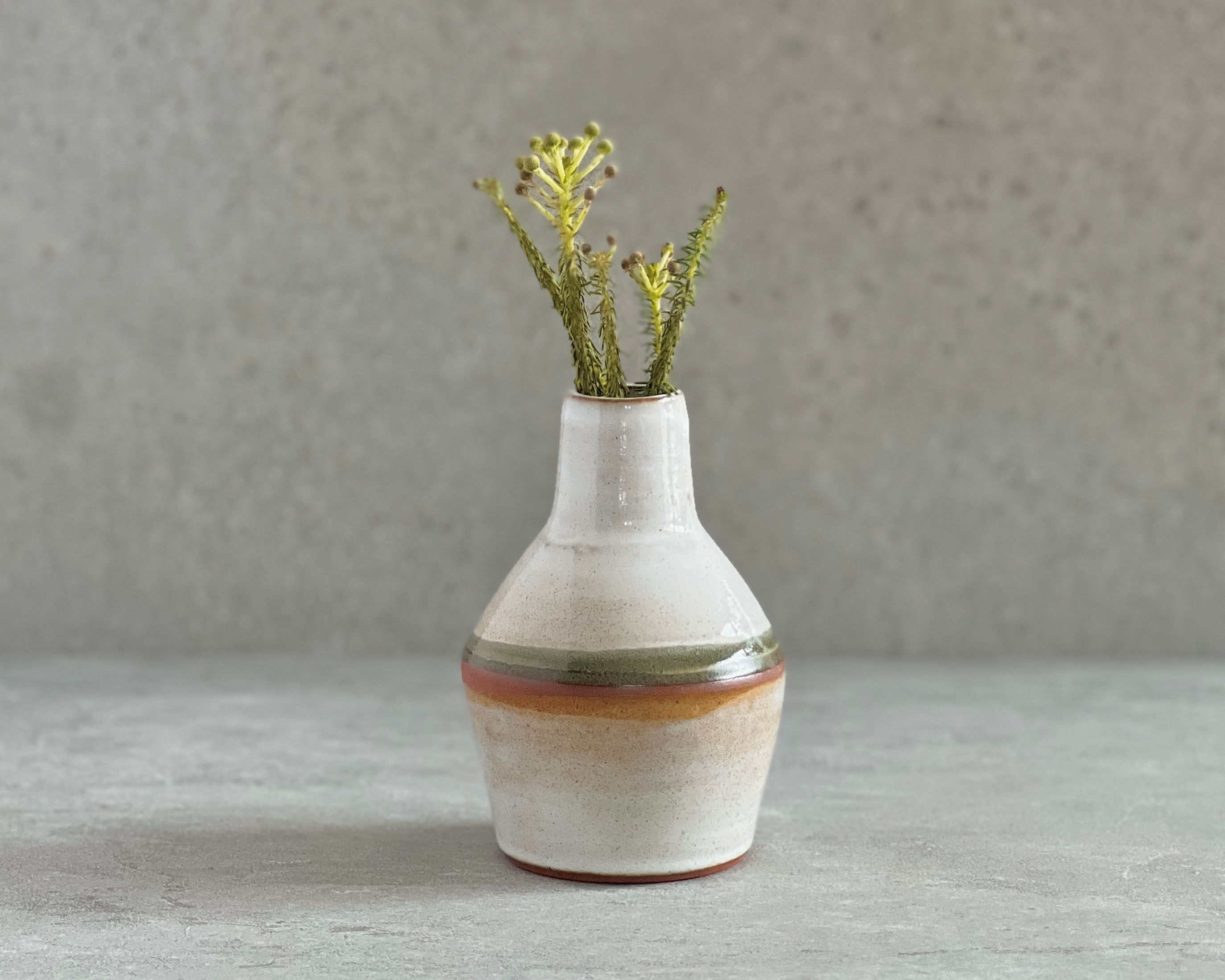 Angular Vase | Forest Green & Terracotta