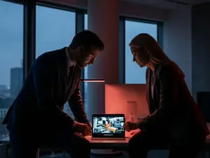 Reklam filmi prodüksiyonu için sahne planlaması yapan ekip