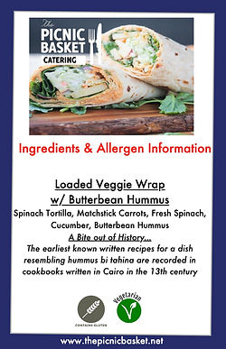 Loaded Veggie Wrap w: Butterbean Hummus