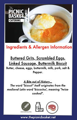 Buttered Grits, Scrambled Eggs, Linked S
