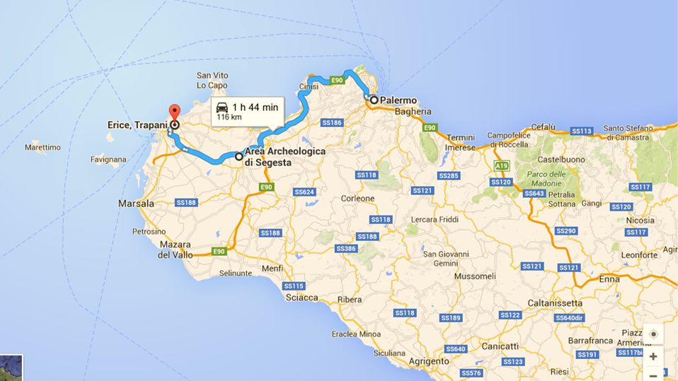 Ruta Palermo-Erice (Sicilia, Italia)