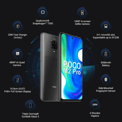POCO M2 Pro (Two Shades of Black, 64 GB) (4 GB RAM) RS: 12,999/-
