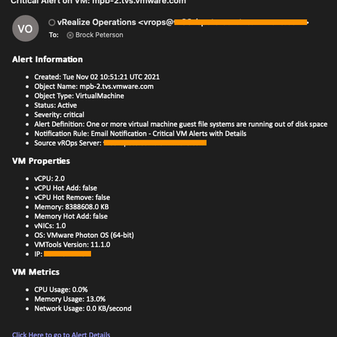 vROps 8.6 and the New Email Payload Template