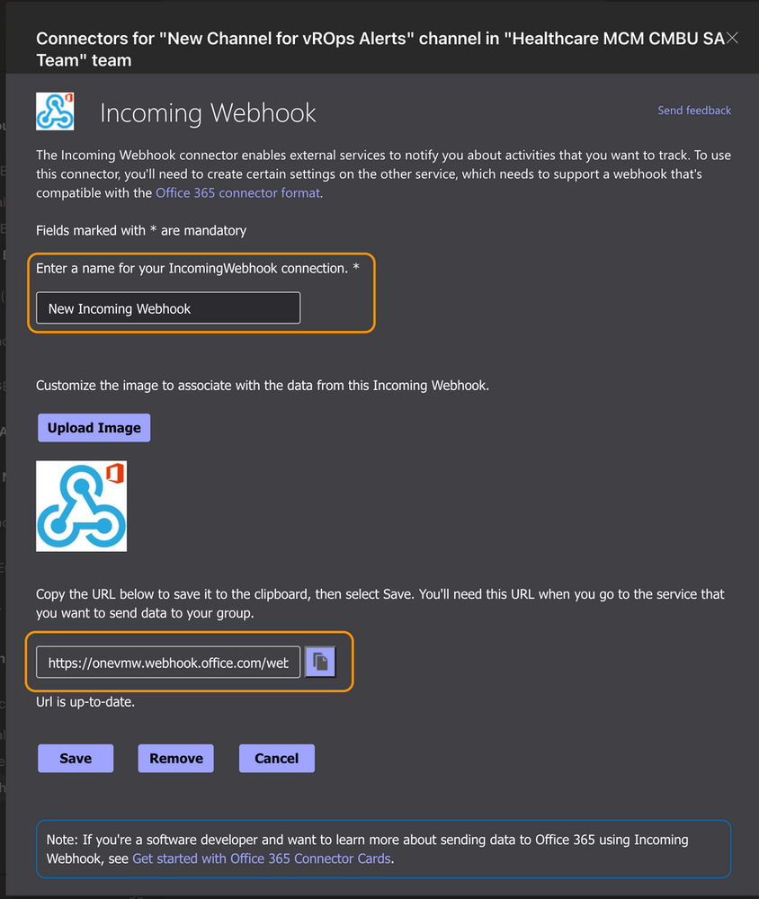 Send vROps Alerts to Microsoft Teams