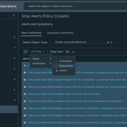 Stopping VMware Aria Operations Alerts