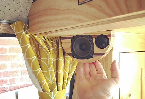 Custum Campervan small speakers built and designed in house
