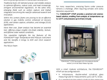 This newsletter highlights the key features and benefits of the FOAMSCANâ„¢ HTMP