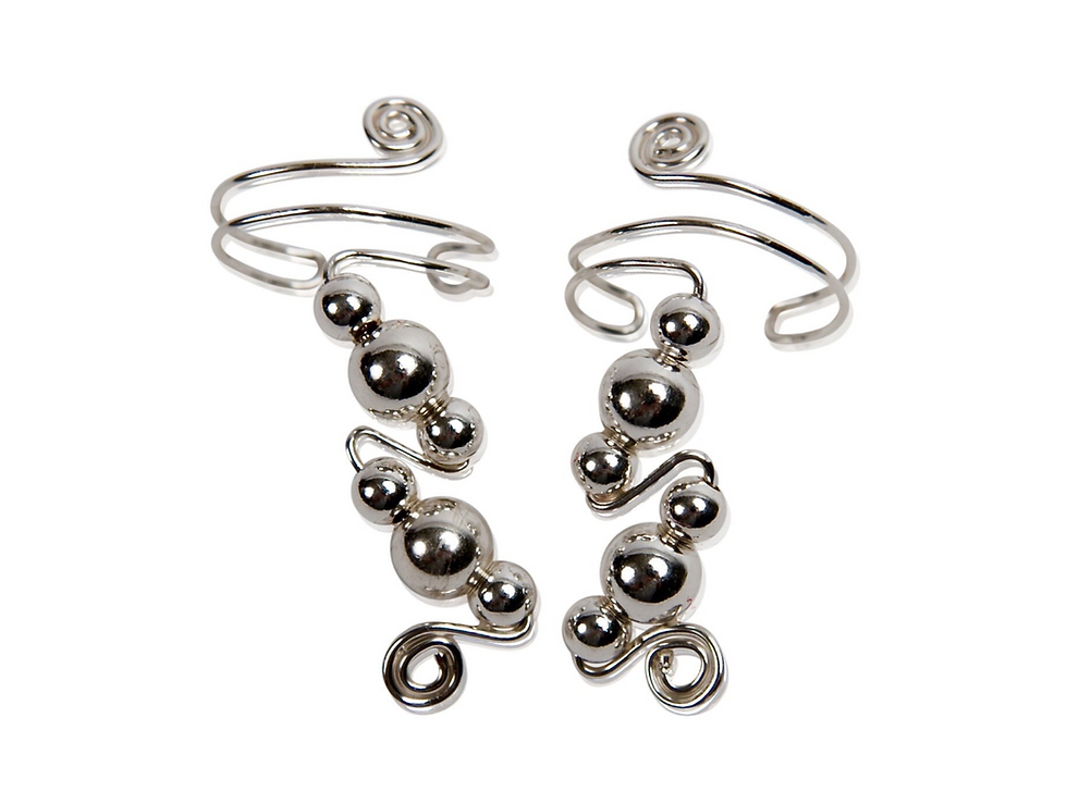 Thumbnail: Handmade silver ear cuffs, made in Pennsylvania, USA