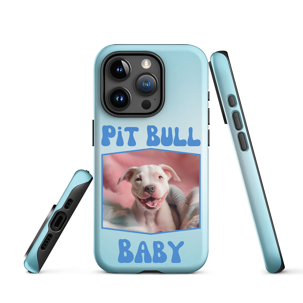 Thumbnail: Tough Case for iPhone® Baby Pit Bull Puppy with Blue Gradient Background