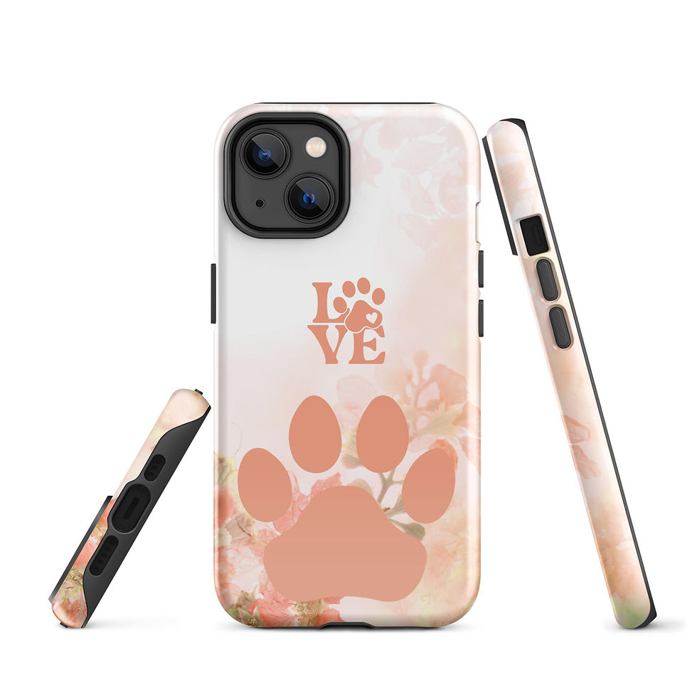 Thumbnail: Tough Case for iPhone® Peachy Paw with Vintage Nature Background