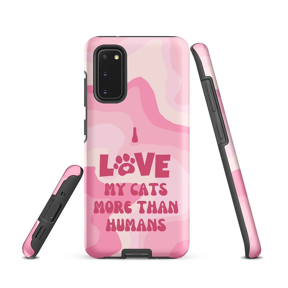 Thumbnail: Tough case for Samsung® I Love my Cats More than Humans Pink Background