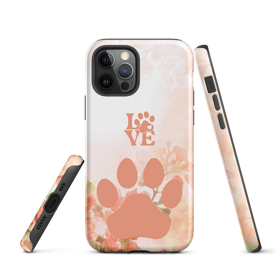 Thumbnail: Tough Case for iPhone® Peachy Paw with Vintage Nature Background