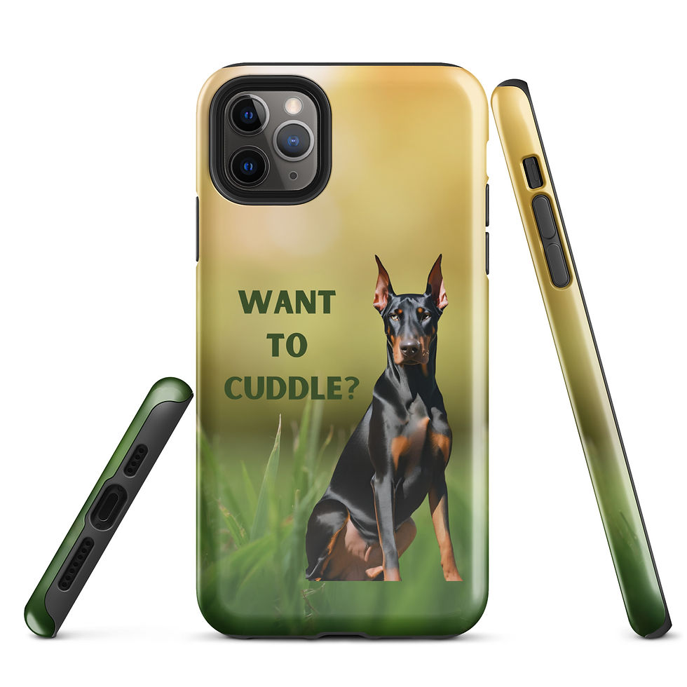 Thumbnail: Tough Case for iPhone® Doberman Cuddle with Nature Background