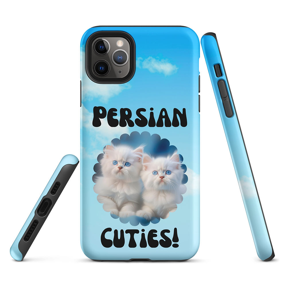 Thumbnail: Tough Case for iPhone® Blue Eyed Persian Kittens with Blue Sky Background