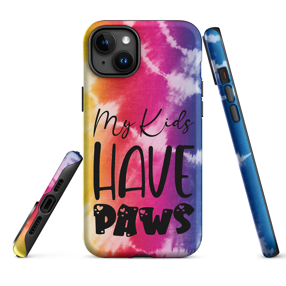 Thumbnail: Tough Case for iPhone® My Kids Have Paws Tie Dye Background