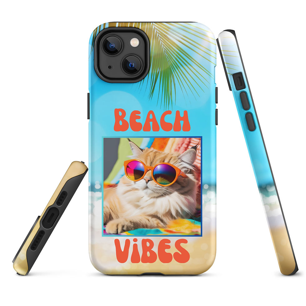 Thumbnail: Tough Case for iPhone® Cat Beach Vibes with Sunglasses 1