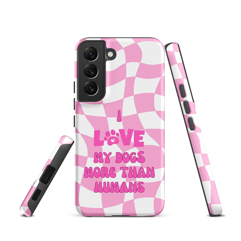 Thumbnail: Tough case for Samsung®  I Love My Dogs More Than Humans Checker Background 