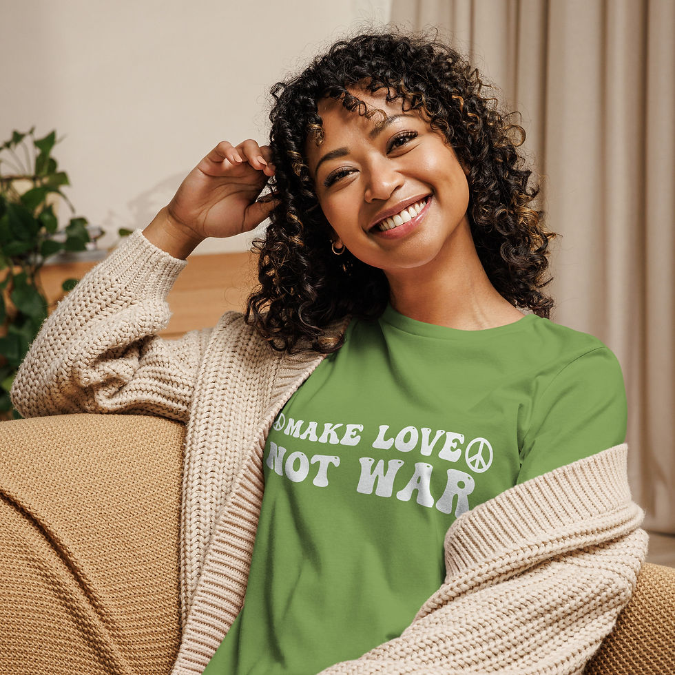 Thumbnail: Women's Relaxed T-Shirt- Make Love Not War