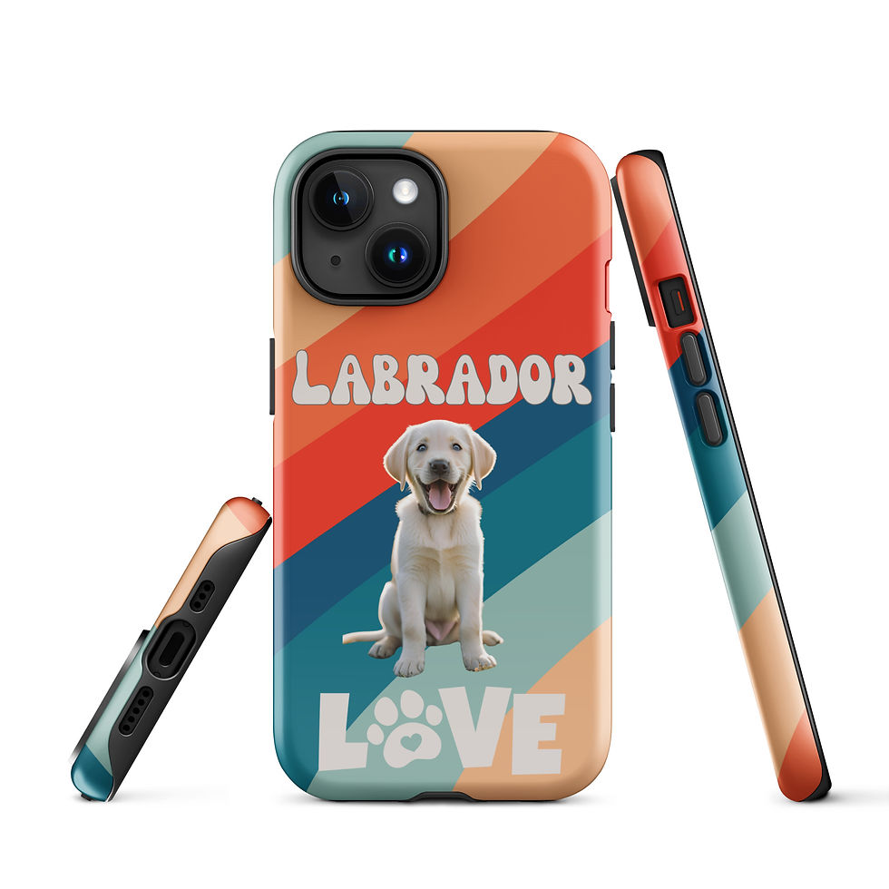 Thumbnail: Tough Case for iPhone® Labrador Love With Retro Background