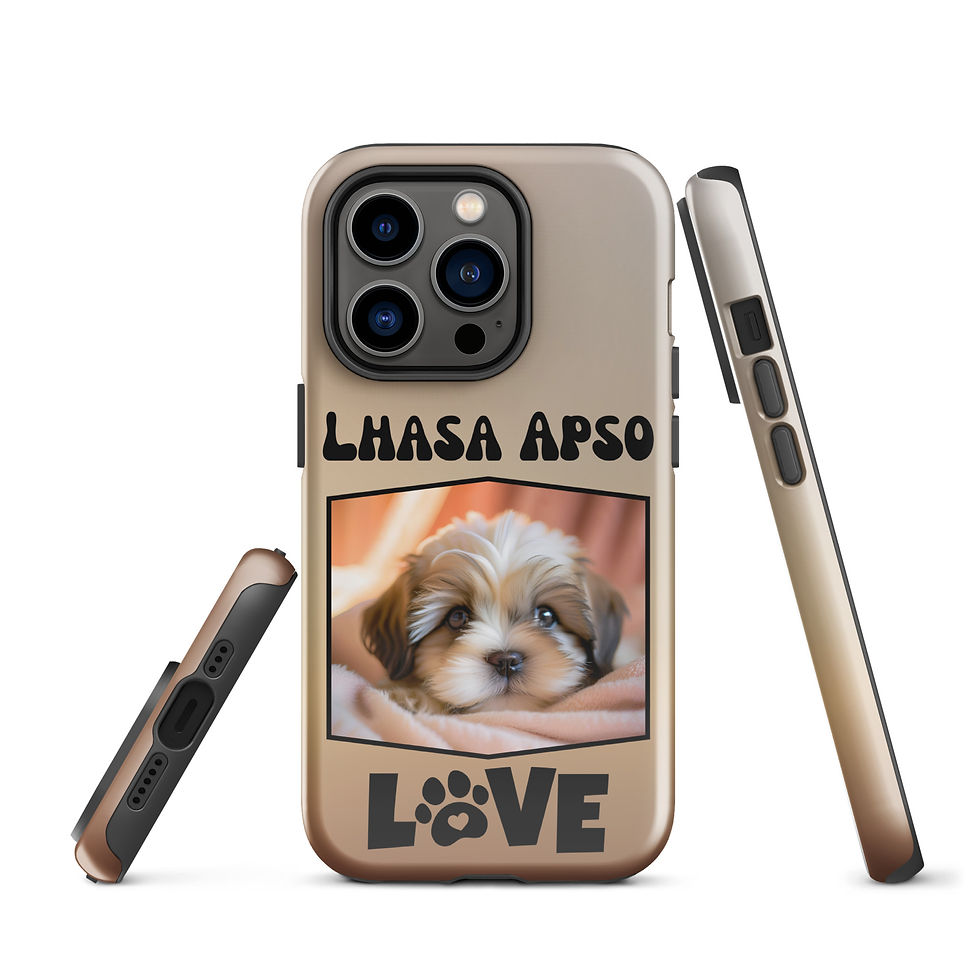 Thumbnail: Tough Case for iPhone® Lhasa Apso Puppy Love with Gradient Background