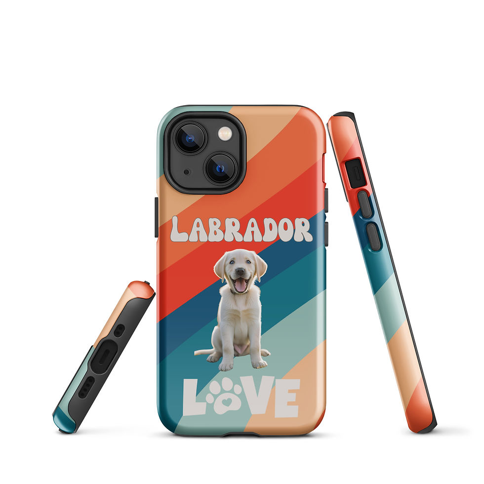 Thumbnail: Tough Case for iPhone® Labrador Love With Retro Background