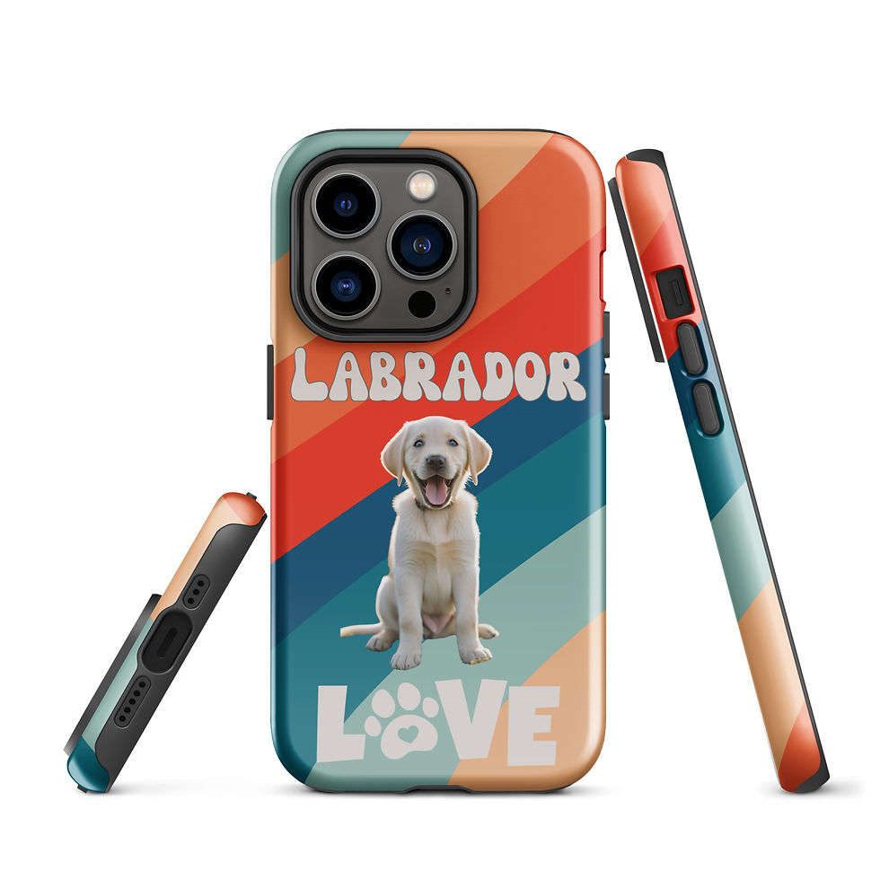 Thumbnail: Tough Case for iPhone® Labrador Love With Retro Background