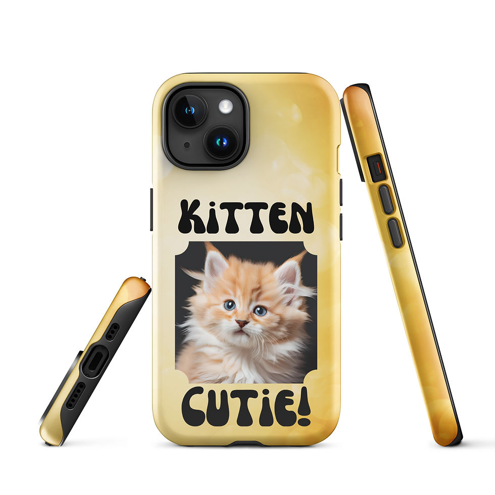 Thumbnail: Tough Case for iPhone® Orange Fluff Kitten Cutie with dynamic background